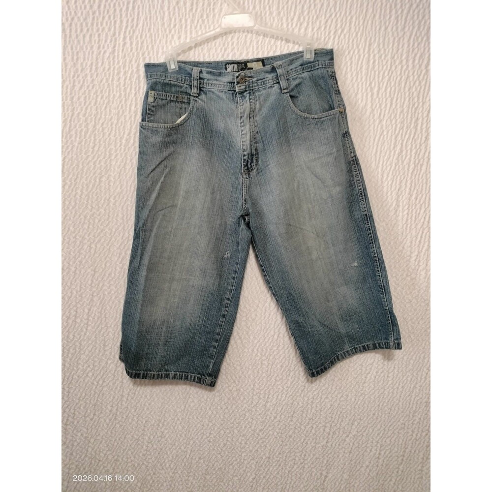 Southpole Shorts Mens 36 Denim Baggy Y2K Hip Hop Grunge Loose Jorts Light Wash